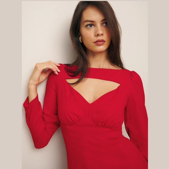 Reformation Kalani Dress + Cherry - Picture 2 of 7